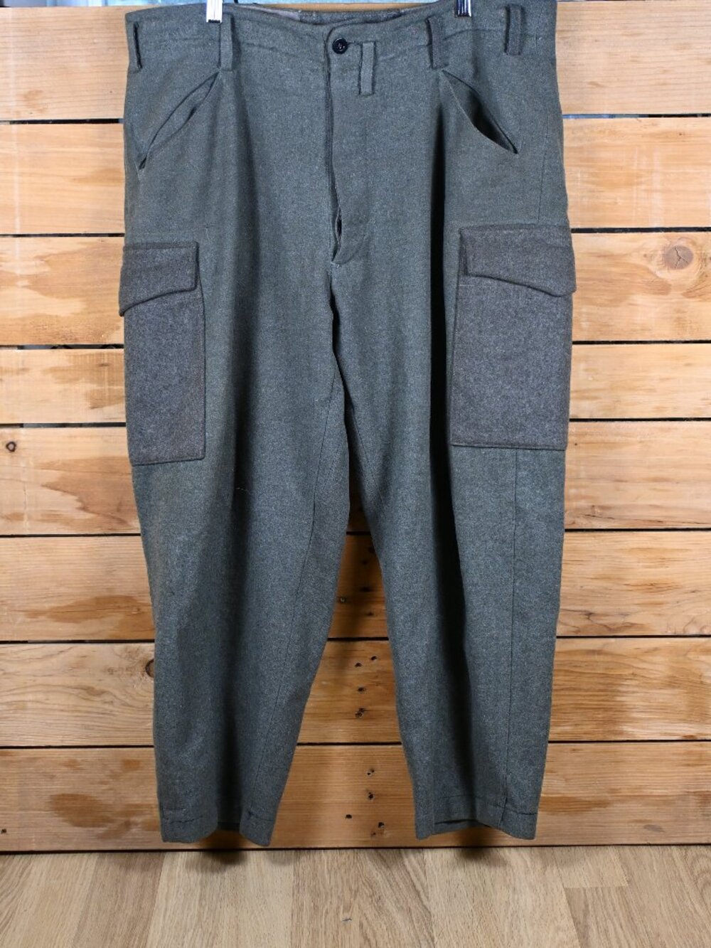 Vintage WW2 1940s Swedish M39 Wool Uniform Cargo Pants - 40x25